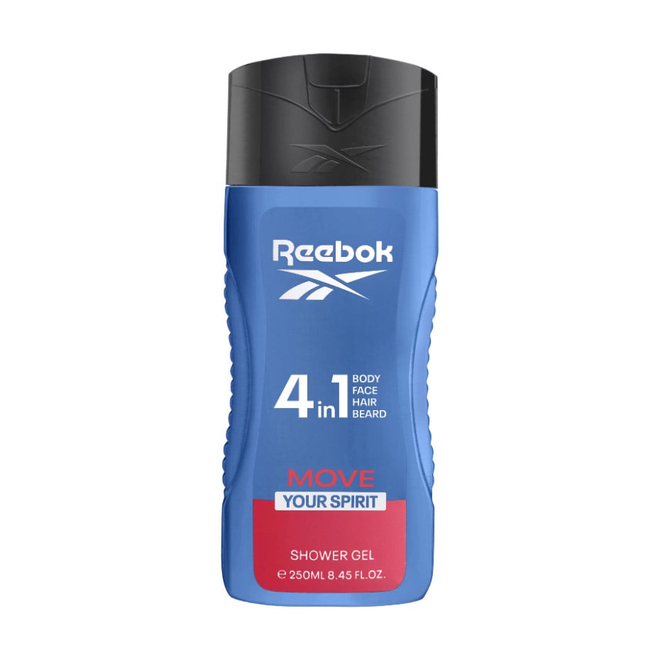 Гель для душу чоловічий Reebok Move Your Spirit Hair &amp; Body Shower Gel 4 в 1, 250 мл
